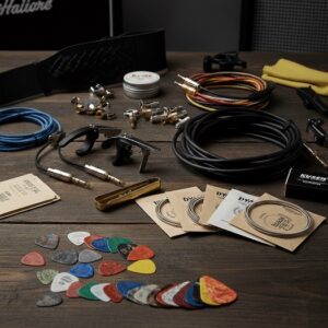 acessorios-para-guitarra-palhetas-cabos-cordas