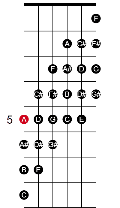 escala-de-la-cromatica-no-braço-da-guitarra
